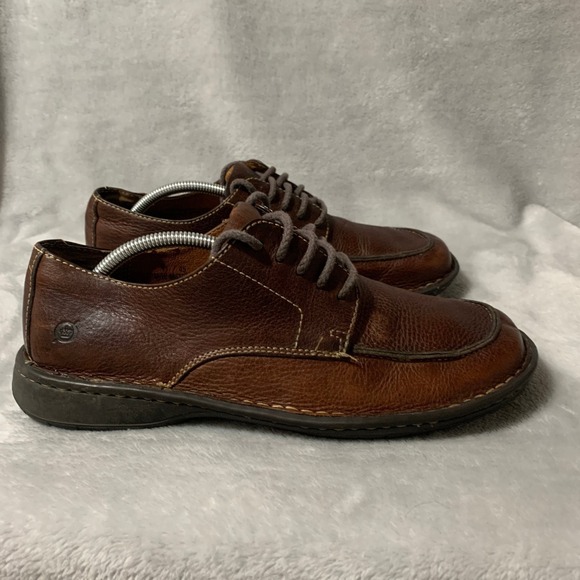 Born Men\'s Brown Leather Moc Toe Derby Shoes Size 11 Handcrafted Preppy main image 8